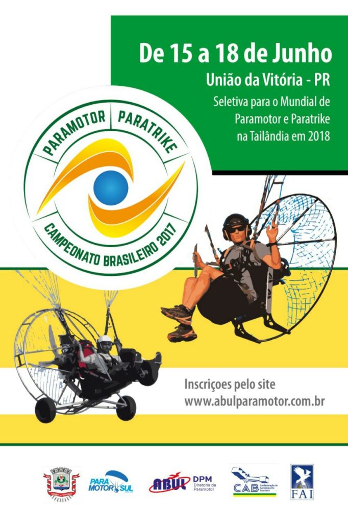 Imagem de divulgação do Campeonato de Paramotor e Paratrike