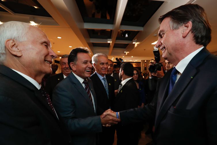 Presidente da República, Jair Bolsonaro, durante jantar de confraternização da Federação das Associações Muçulmanas do Brasil (FAMBRAS), na CNA.